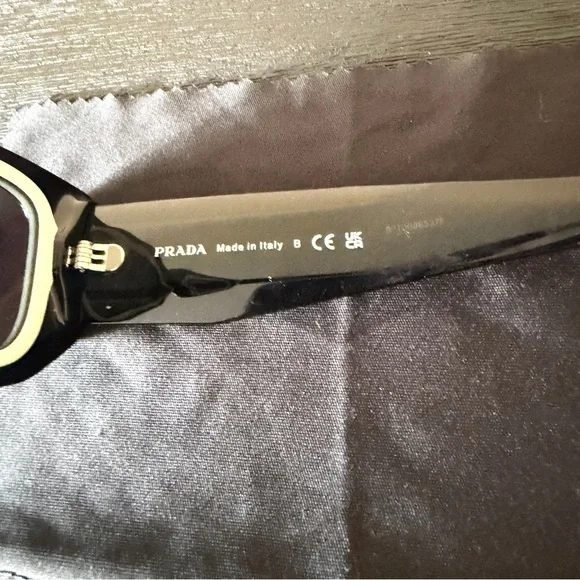 Prada Women’s Black Rectangular Sunglasses - Picture 9 of 11